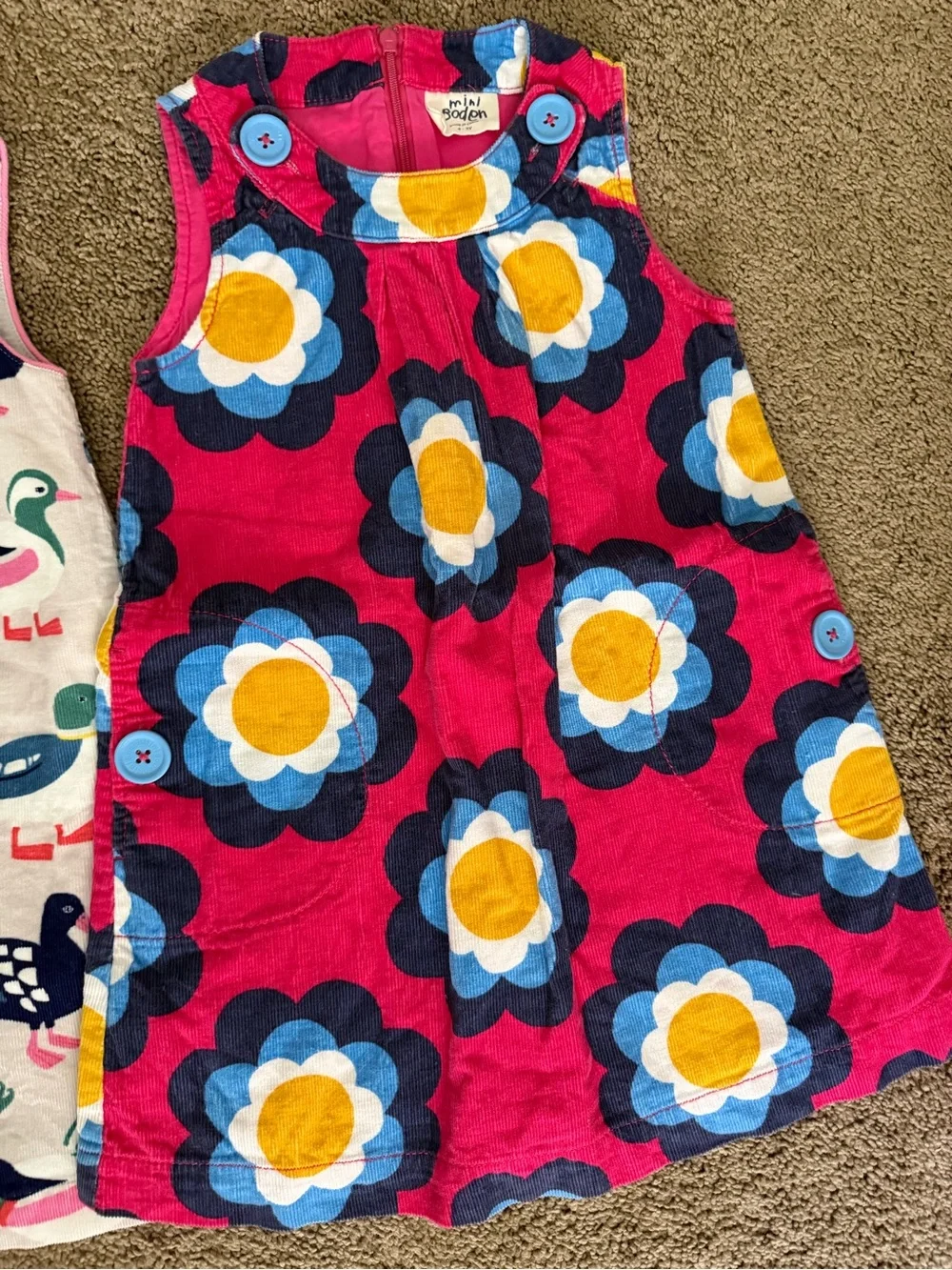 Mini Boden Teal Polka Dot Sleeveless Nightgown with Squirrel Applique pinnies!